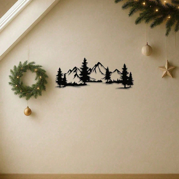 CIFbuy复古山脉森林金属壁画 乡村自然装饰画 客厅卧室节日礼物(TikTok、temu下自提)-6