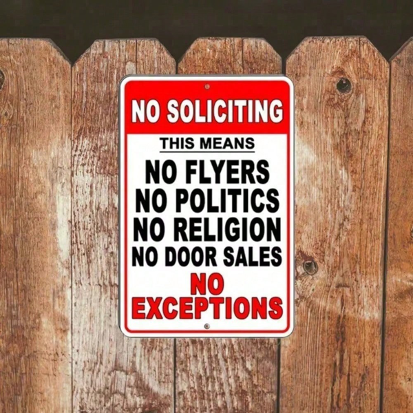 CIFbuy拒绝推销金属标牌免打扰告示牌安全防护门牌(TikTok、temu下自提)-8