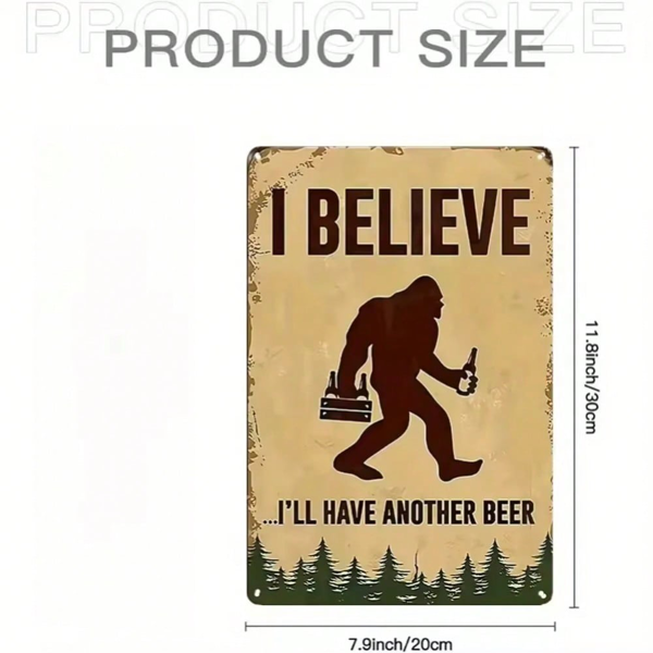 CIFbuy 时尚我相信我会再来一杯啤酒金属标牌 完美家居酒吧装饰(TikTok、temu下自提)-2