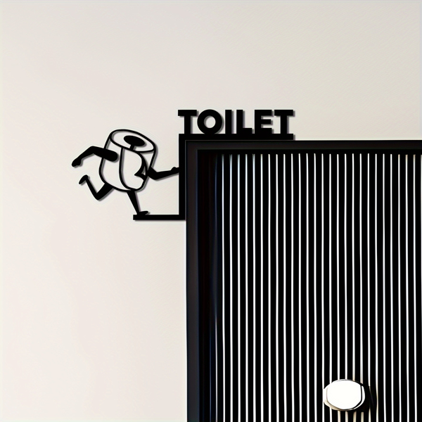 CIFbuy复古金属浴室装饰艺术墙贴 趣味标语家居装饰礼物(TikTok、temu下自提)-6