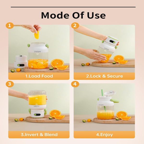 便携式搅拌机，个人奶昔搅拌机，无线设计，33盎司不含双酚A容器，防漏盖带饮用嘴，USB-C充电，易清洁部件，绿色款-14