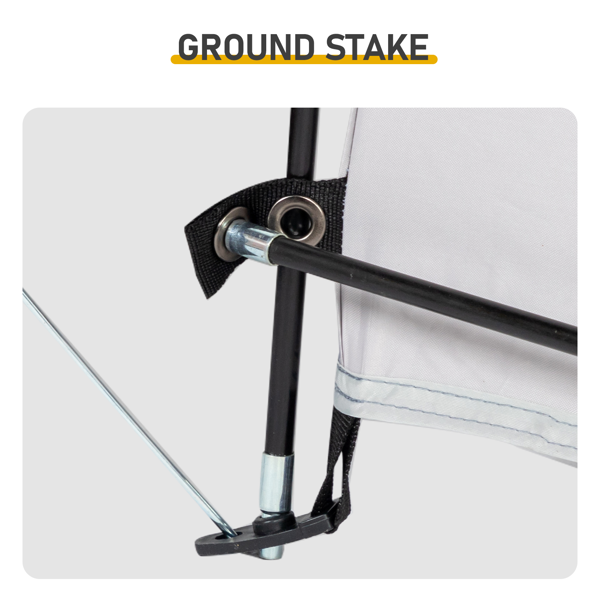 6.8X2.6FT 浅灰色 圆弧形 储物棚 单拉链门 内部配收纳袋 黑色玻纤杆框架 210DPU银胶牛津布 自行车储物棚 配拎包-9