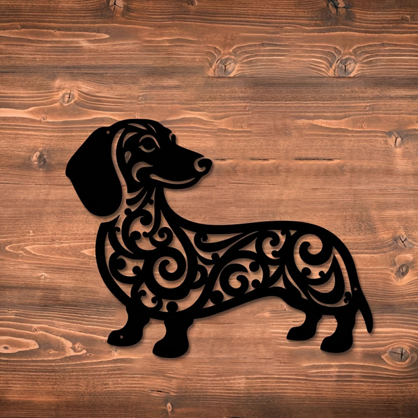 CIFbuy 活力长犬剪影铁制墙壁艺术 室内外庭院阳台现代装饰雕塑 (TikTok、temu下自提)-8