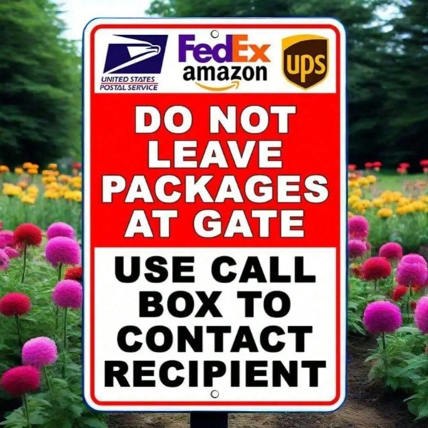 CIFbuy别把包裹放在门口标志 金属做旧复古风告示装饰 家用门厅浴室卧室厨房墙面艺术 (TikTok、temu下自提)-5