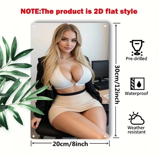 CIFbuy女性面部金属艺术墙饰 免螺丝安装家居酒吧咖啡厅办公室装饰(TikTok、temu下自提)-6