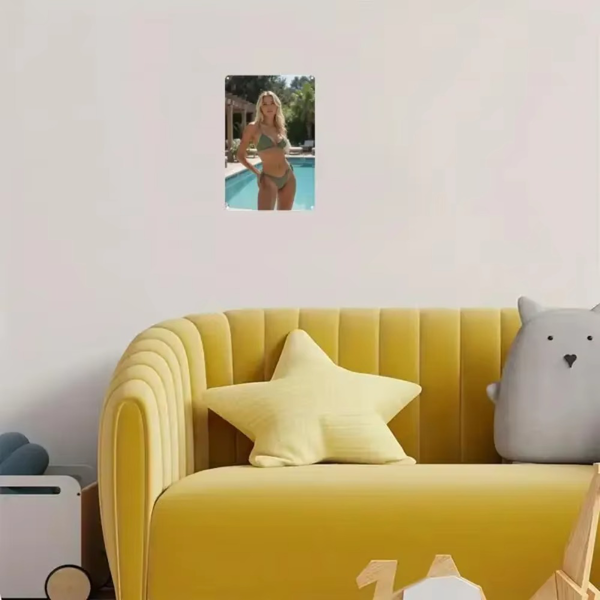 CIFbuy复古绿比基尼艺术金属墙饰 8x12英寸单件装 TikTok、temu下自提-4