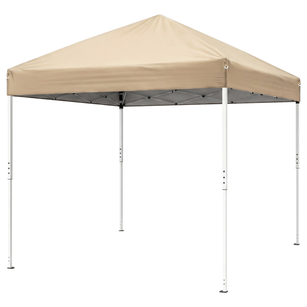 10X10FT 卡其色 4面纱网(2门2网纱)   折叠棚 210D牛津布  白色喷塑铁管 配拎包 无沙袋-3