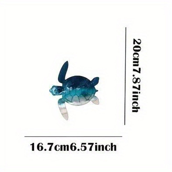 CIFbuy手工铁制海龟墙面装饰 海洋主题雕塑适用于客厅和卧室（TikTok、temu下自提）-6