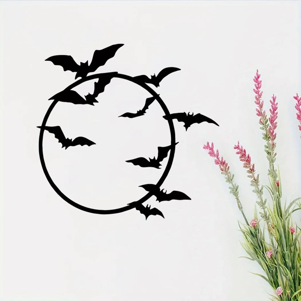CIFbuy哥特蝙蝠金属墙饰万圣节户外室内装饰（TikTok、temu下自提）-8