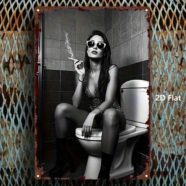 CIFbuy哥特复古裸体吸烟女性铝墙艺术装饰（TikTok、temu下自提）-1