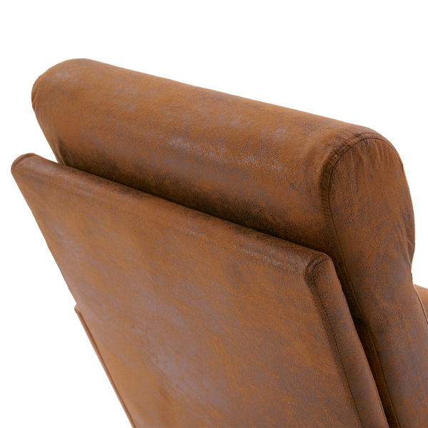 全拆 实木扶手 高背 靠背 铁架 烫金布 橙色 室内休闲椅-13