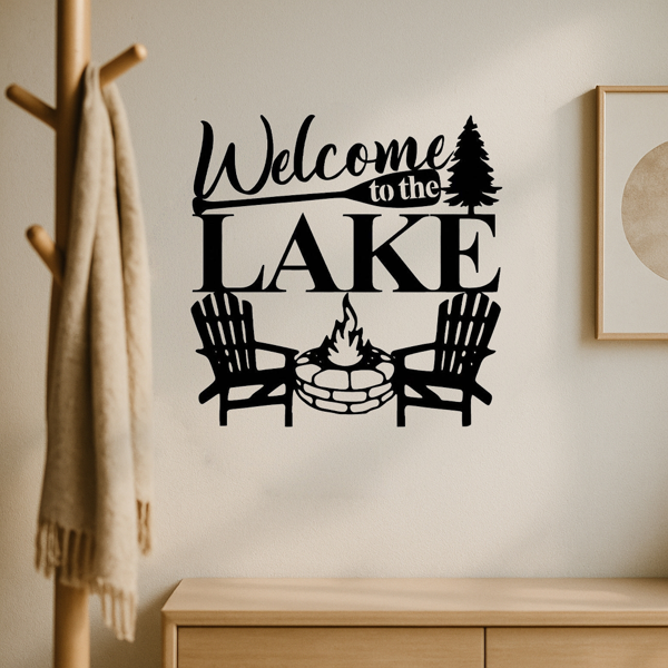 CIFbuy现代抽象湖泊防水防锈铁制墙饰客厅卧室办公室庭院装饰(TikTok、temu下自提)-8