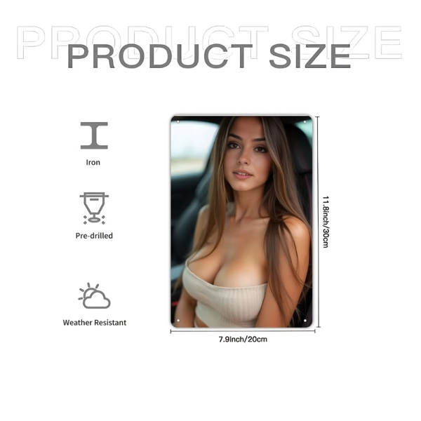 CIFbuy二维复古裸女铝制墙面装饰 无框风格预钻孔 (TikTok、temu下自提)-4