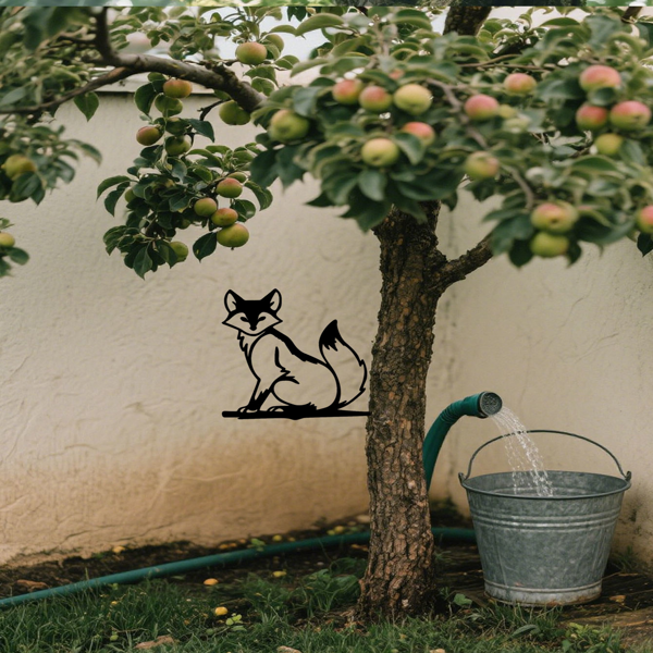 CIFbuy复古树桩墙饰 黑色铁制动物剪影艺术标牌 乡村农舍花园庭院室内外装饰（TikTok、temu下自提）-2