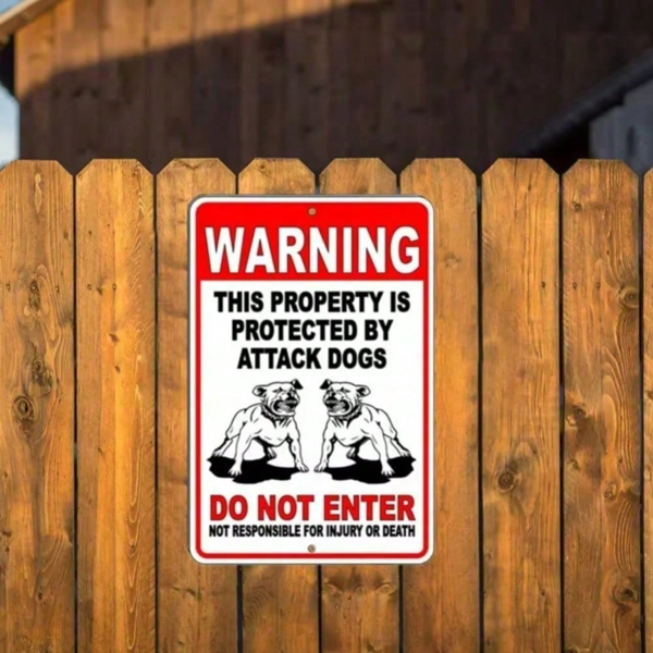 CIFbuy金属宠物狗警示标志墙面装饰安全门牌牌（TikTok、temu下自提）-5