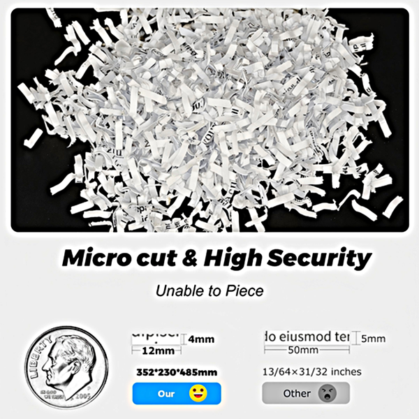 家用/办公120页自动进纸碎纸机，60分钟不间断运行，商用级重型碎纸机，带滚轮的交叉切割碎纸机，P-4安全等级，5.28加仑容量，噪音低于60分贝-13