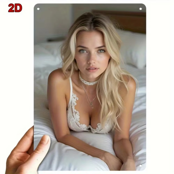 CIFbuy复古美女壁挂装饰画 8x12英寸铝制标牌家居装饰用于卧室酒吧咖啡厅客厅(TikTok、temu下自提)-3