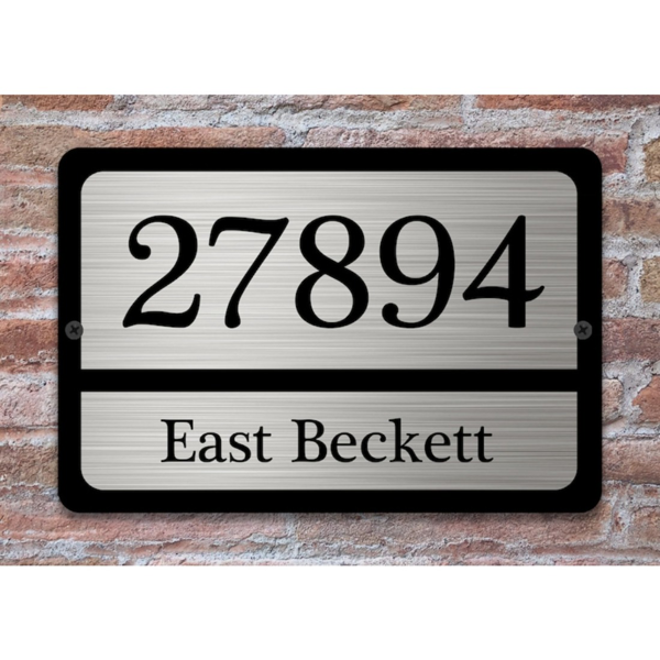 CIFbuy定制家居地址牌金属门牌12x8英寸拉丝银色设计(TikTok、temu下自提)-1