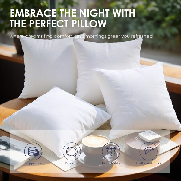 22x22英寸超大抱枕芯一对，精选优质填充材料，柔软度与支撑力完美平衡。白色简约设计适合各种家居风格，可自由搭配心仪的枕套。无论是在客厅沙发还是卧室床上，都能为您带来极致舒适的休憩体验。-8