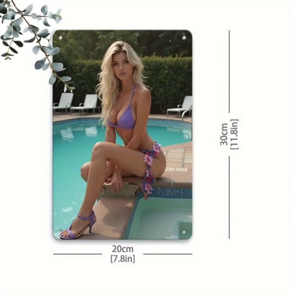 CIFbuy复古防水铝制壁挂海报 客厅泳池装饰艺术画（TikTok、temu下自提）-4
