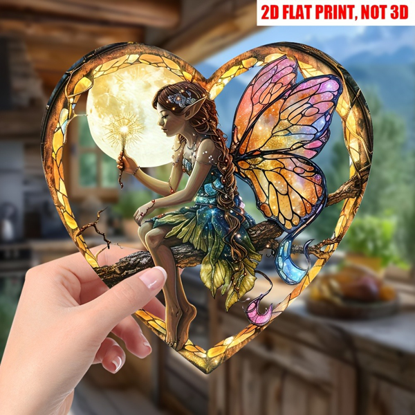 CIFbuy亚克力太阳捕捉器墙饰仿彩色玻璃爱心手工家居花园装饰（TikTok、temu下自提）-4