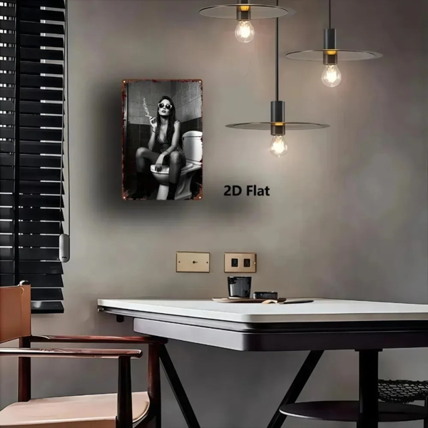 CIFbuy哥特复古裸体吸烟女性铝墙艺术装饰（TikTok、temu下自提）-4