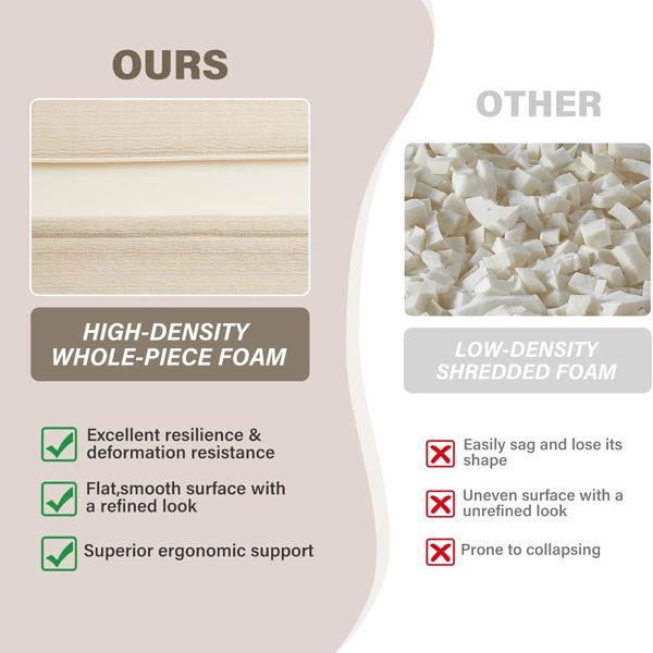 可转换沙发床，带毯子，客厅卧室用无骨云沙发，高密度实心海绵模块化沙发座，米色-6