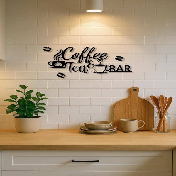 CIFbuy复古做旧铁制咖啡标识牌 乡村风格墙面装饰 适用于厨房浴室门廊等多场景（TikTok、temu下自提）-5