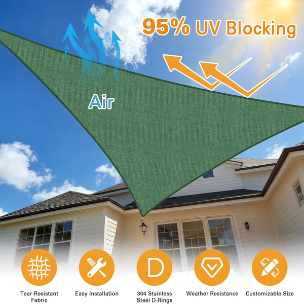 12'X12'X12' 墨绿色HDPE遮阳帆-7