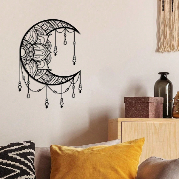 CIFbuy曼陀罗月亮壁饰铁制墙面艺术瑜伽冥想空间装饰(TikTok、temu下自提)-5