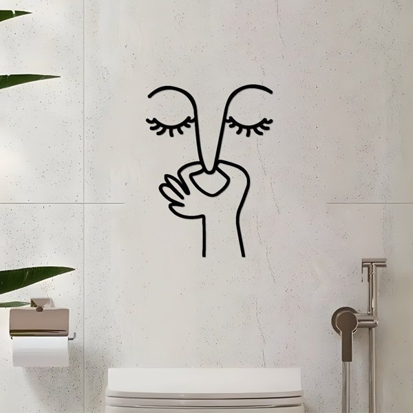 CIFbuy简约马桶标识防水贴纸 趣味浴室装饰墙贴 TikTok、temu下自提-2