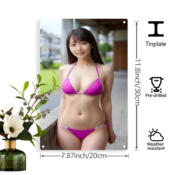 CIFbuy 金属比基尼美女艺术装饰牌 TikTok、temu下自提-3