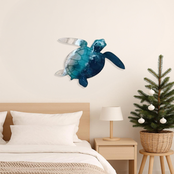 CIFbuy手工铁制海龟墙面装饰 海洋主题雕塑适用于客厅和卧室（TikTok、temu下自提）