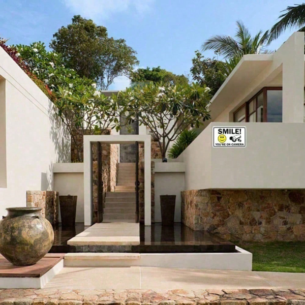 CIFbuy室内室外金属型监控警告标志，防雨耐用（支持TikTok、temu自提服务）-2