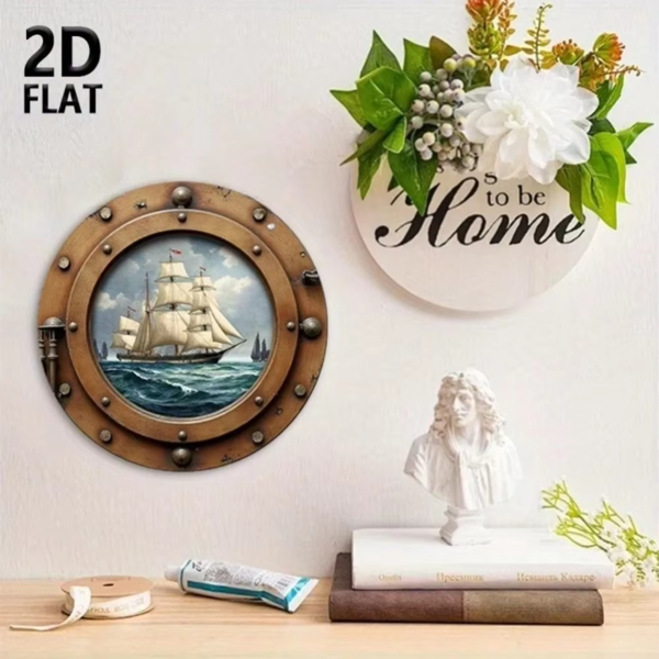 CIFbuy复古航海帆船木牌 海景装饰挂件（TikTok、temu下自提）-5