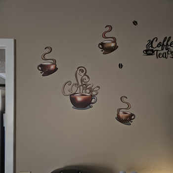 CIFbuy金属咖啡杯墙面装饰复古厨房咖啡吧装饰品（TikTok、temu下自提）