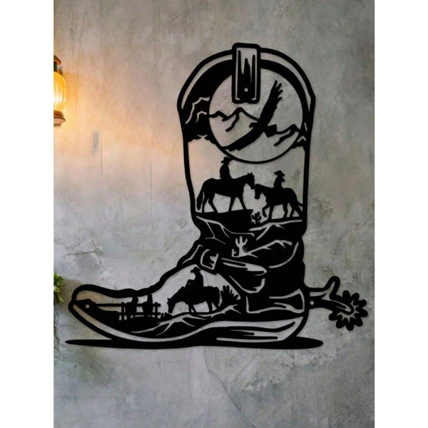 CIFbuy哥特黑金属靴墙挂装饰室内外金属艺术雕塑(TikTok、temu下自提)-6