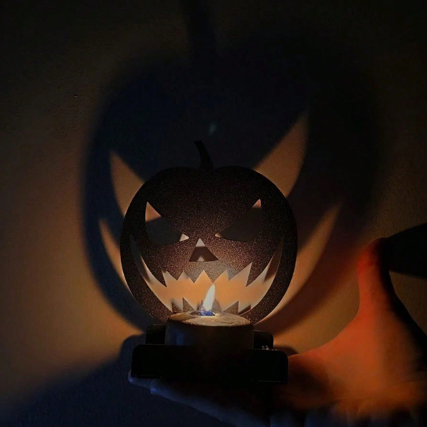 CIFbuy哥特风格万圣节南瓜烛台，经典黑色蜡烛架，恐怖鬼屋家居装饰中心摆件（TikTok、temu下自提）-2