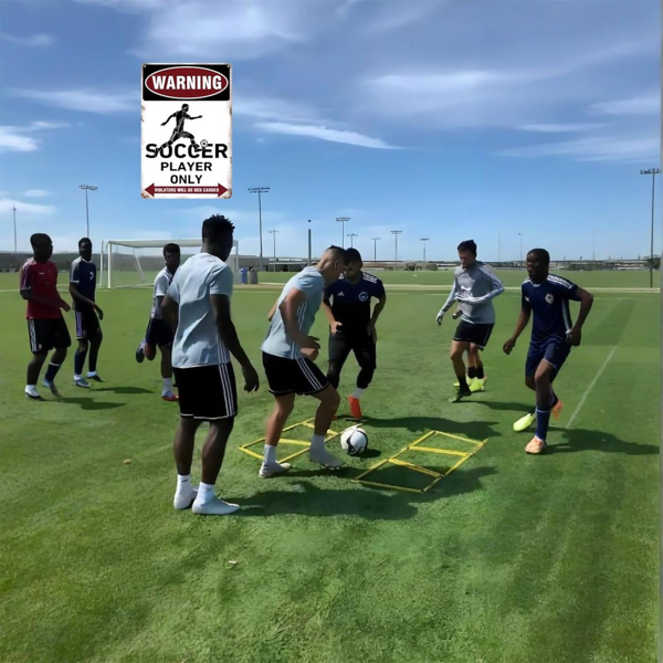 CIFbuy男孩女孩足球房装饰品足球礼物卧室墙饰金属足球运动员标志（TikTok、temu下自提）-4