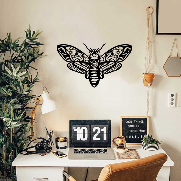 CIFbuy复古飞蛾金属墙饰 哥特与田园风卧室客厅花园装饰品（TikTok、temu下自提）-7