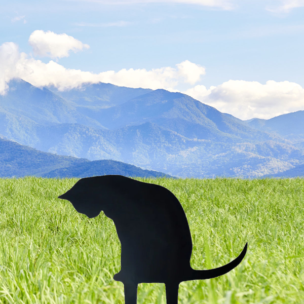 CIFbuy黑色猫金属户外雕像镂空剪影花园装饰（TikTok、temu下自提）-2