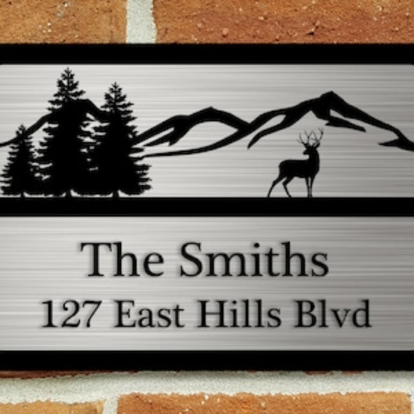 CIFbuy定制金属门牌地址标志 山地麋鹿艺术庭院号码牌（TikTok、temu下自提）-7