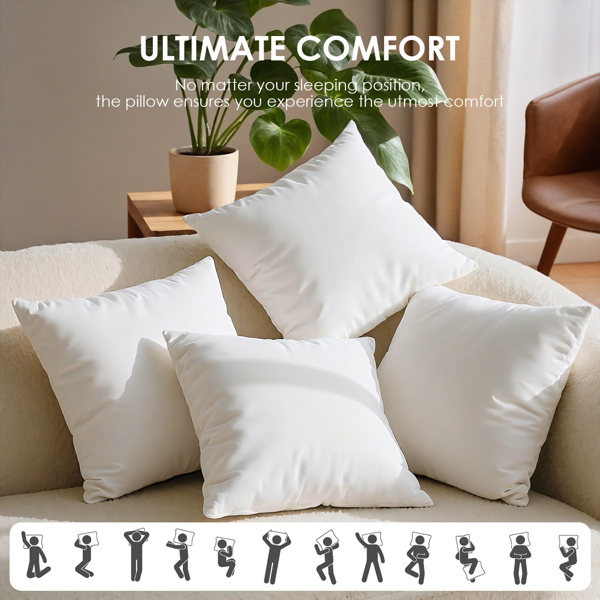双只装大号抱枕芯，20英寸见方。填充扎实，不易塌陷，为阅读或观影提供可靠腰背支撑。白色基础款，简约实用，可直接使用，也易于搭配不同面料和颜色的枕套。-7