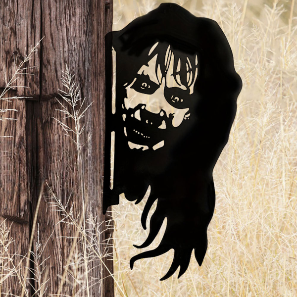 CIFbuy哥特女巫金属墙饰 手工铁制窗挂 万圣节装饰 礼品(TikTok、temu下自提)-3