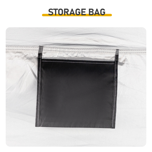 6.8X4.9FT 黑色 圆弧形 储物棚  双门(前侧和右侧) 内部配收纳袋 黑色玻纤杆框架 210DPU银胶牛津布 自行车储物棚 配拎包-6