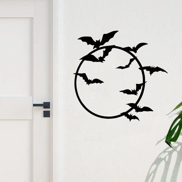 CIFbuy哥特蝙蝠金属墙饰万圣节户外室内装饰（TikTok、temu下自提）-2