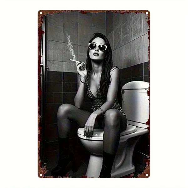 CIFbuy哥特复古裸体吸烟女性铝墙艺术装饰（TikTok、temu下自提）-2