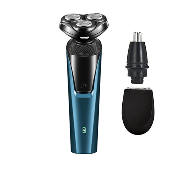 USB充电三合一男士专业多功能脸颊胡须修剪机男士鼻子头发修剪理发师剃须刀机蓝色 (物流仅支持发USPS，TK/TEMU仅自提)-3