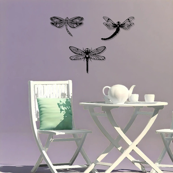 CIFbuy哥特蜻蜓壁饰3件套手工铁制复古客厅卧室装饰(TikTok、temu下自提)-6