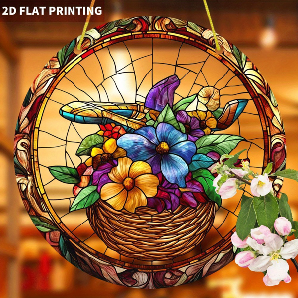 CIFbuy圆形悬挂装饰品彩色亚克力捕梦网花篮家居装饰品(TikTok、temu下自提)-3